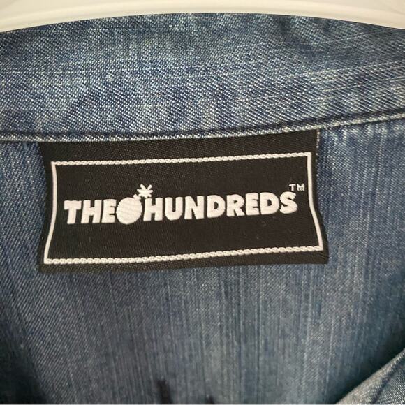 The Hundreds Mens Denim Chambray Pearl Snap Button Shirt size small - Picture 7 of 7